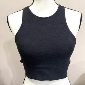 Outdoor Voices Slashback Charcoal Gray Crop Top Sports Bra - S